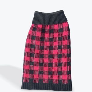 Black and Red Plaid - Christmas Dog Sweater - S/M